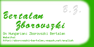 bertalan zborovszki business card